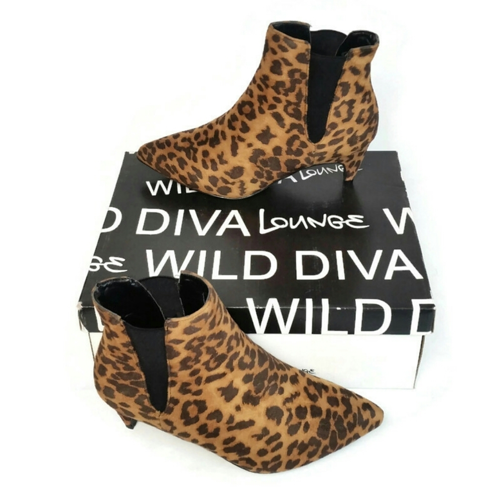 WILD DIVA Lounge Fera 15 Leopard Ankle Bootie NEW
